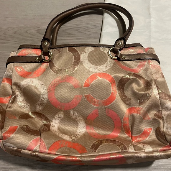 Coach Madison Metallica Op Art Carryall Leather Signature Shoulder Bag - Picture 4 of 10